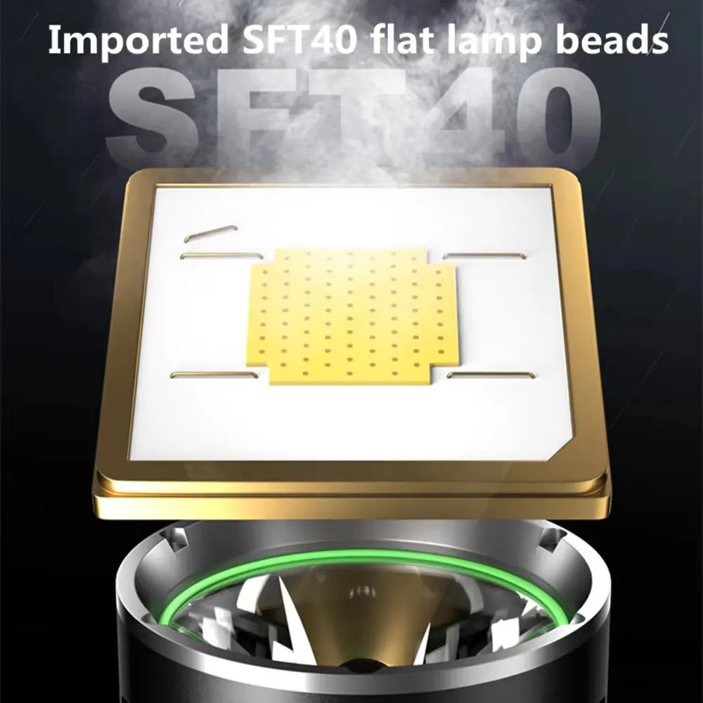 Rechargeable SFT40 Flashlight Super Bright Portable Ultra Power Long Range Tactical Torch Lamp Outdoor Emergency Camping Lantern