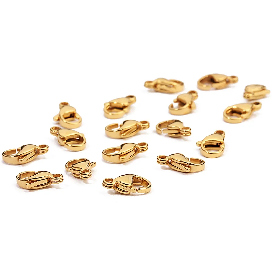 25PCs Stainless Steel Lobster Clasps For Necklaces Bracelets DIY Jewelry Making Gold Hooks Wholesale Jewelry Finding Accessories