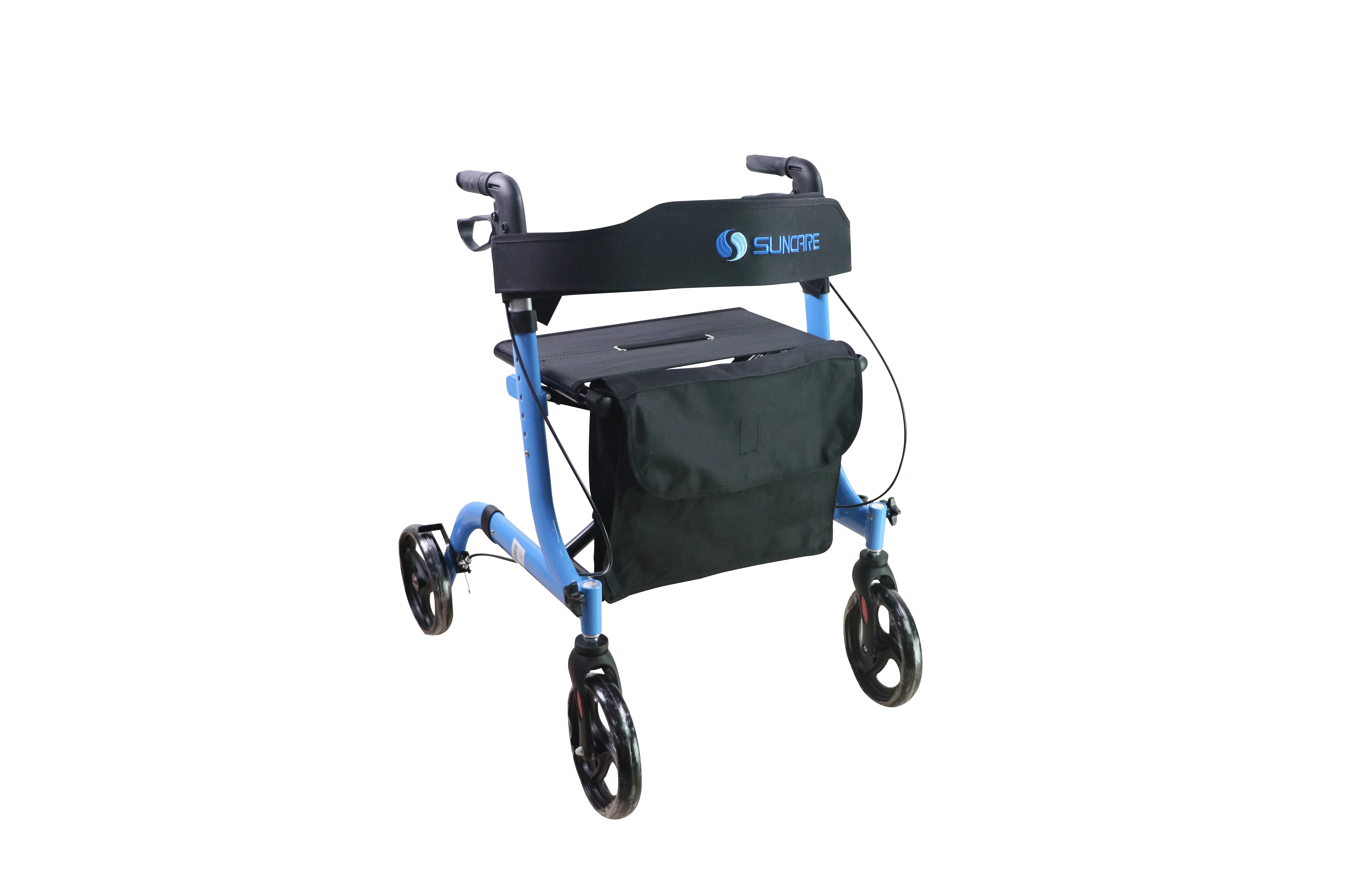 Aluminum Durable Foldable Walker Rollator Attached Shopping Bag for disabled