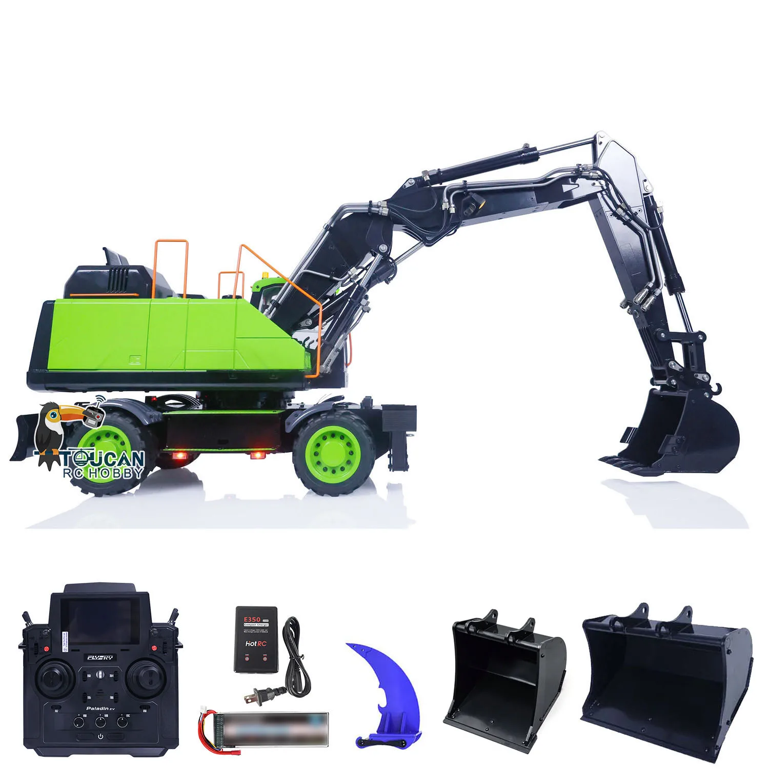 1/14 EC380 RC Hydraulic Excavator 3-Arms TOUCAN RC HOBBY Remote Control PL18EV Digger Tiltable Bucket Finished Toys Cars Model