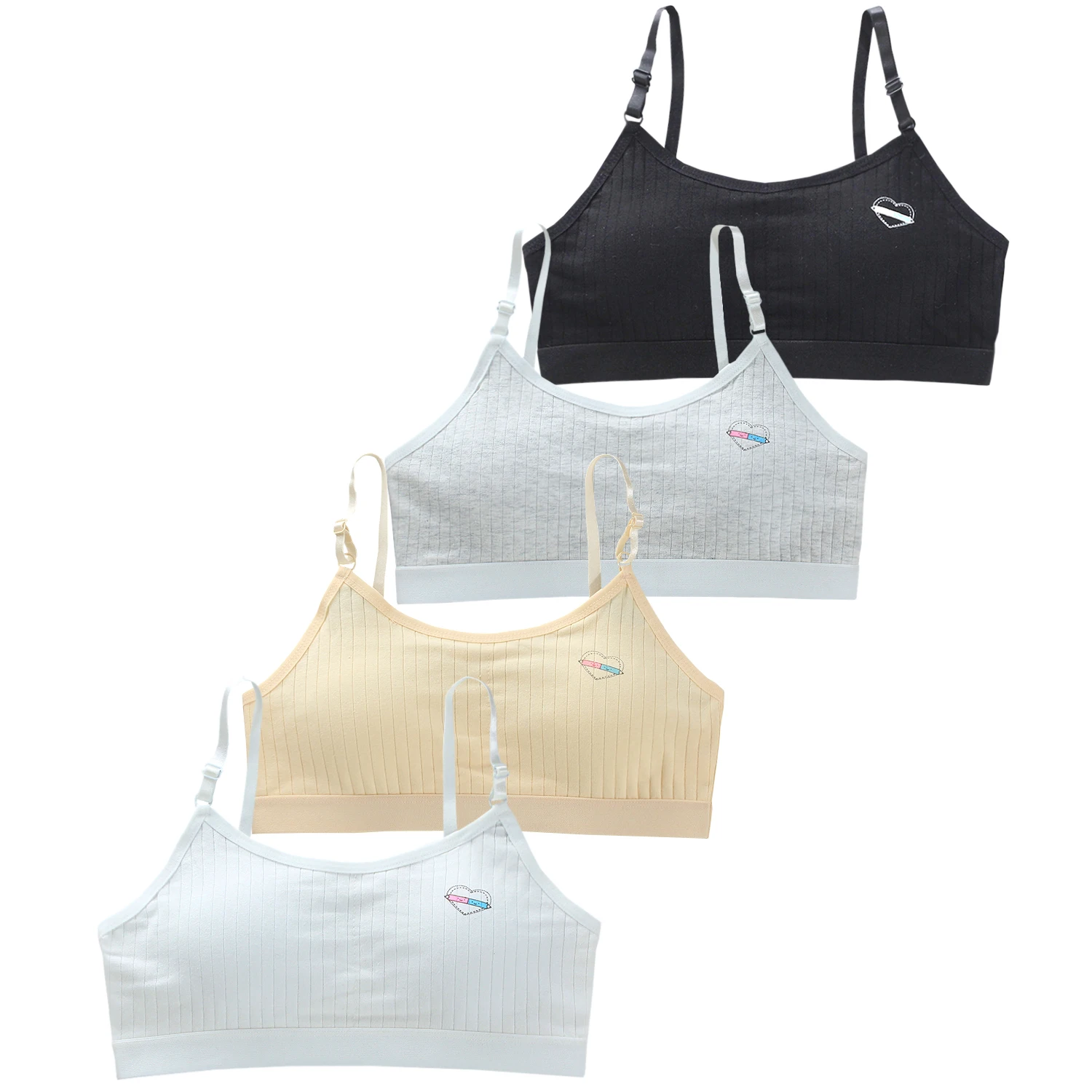 

1pcs Girls Training Bra 7-13Y Cotton Adjustable shoulder straps summer Kids Underwears Maiden Teenage Young