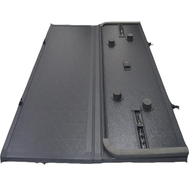 L2025Aluminum for Navara Np300 L200 ford Ranger Hilux Revo  mg T60 Tri-fold Tri Folding Hard Tonneau Cover