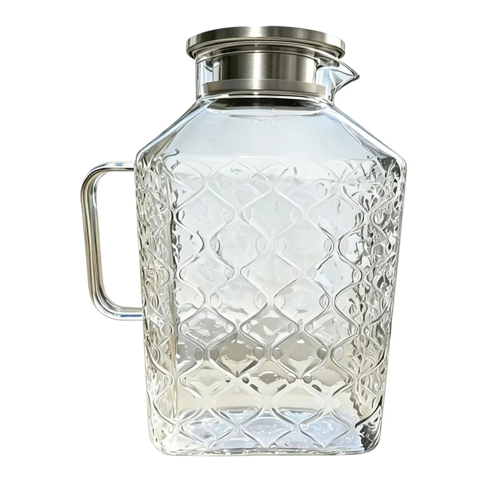 Large Capacity Glass Pitcher with Lid and Handle Drink Dispenser Jug for Fridge Cold Beverage Serving at Home