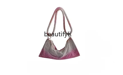 Niche High-Grade Full Diamond Color Dinner Bag Ladies New Tide Shoulder Underarm Bag