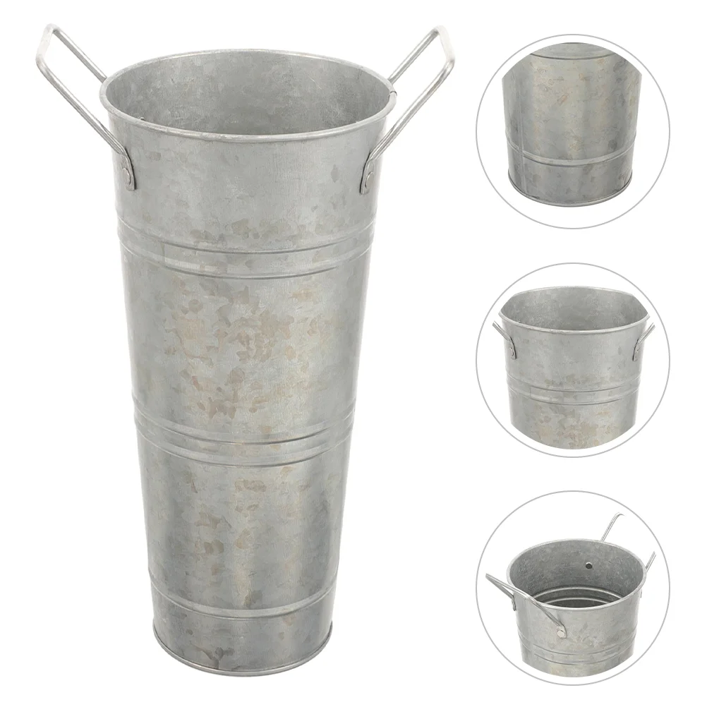 

Vintage Iron 25.5x13x7 Tall Umbrella Storage Bucket Decor Leak Proof Multi Functional Flower Vase Entryway Stand