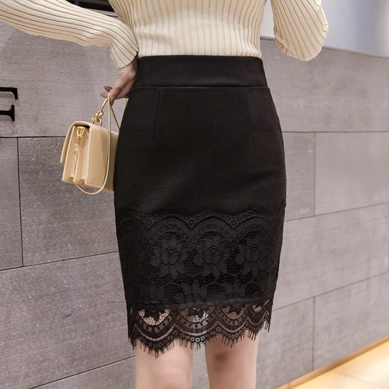

2025 Summer New Lace Short Plus Size Skirts High-Waisted Slim-Fit Fresh A-Line Skirts Stylish INS Style Bodycon Skirt