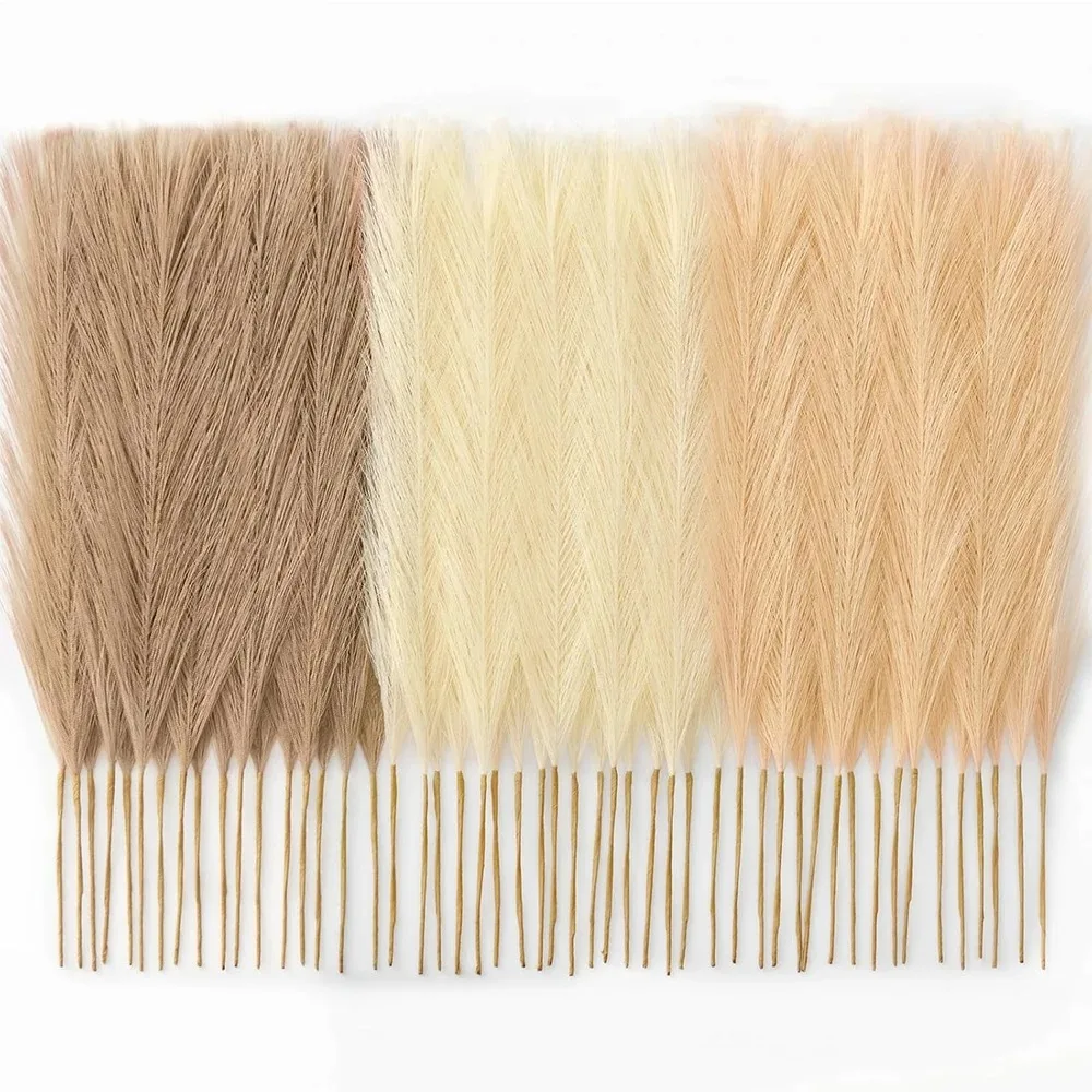 15Pcs Pampas Grass Realistic Artificial Stems Home Decor 55CM Fake Plant for  Garden Wedding Decoration Vase Filling Ornament