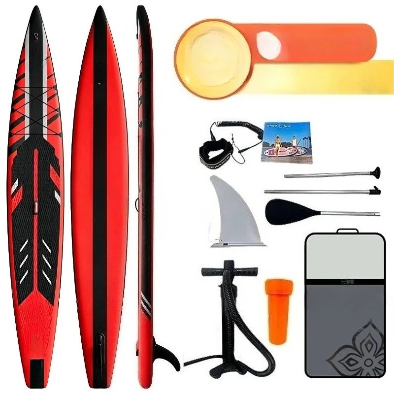 14FT Inflatable Race SUP Board, New Design Touring Racing Stand Up Paddle Board for Ocean & Lake