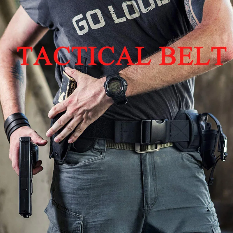 Multi-functional tactical waistcoat set outdoor molle belt military fans field CS nylon woven thickened fabric belt