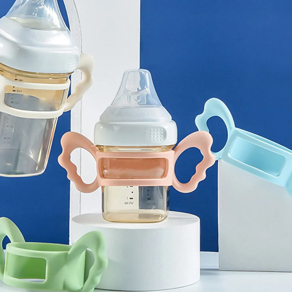 

1pc Silicone Baby Bottle Handle Non-Slip Ergonomic Design Easy Clean Durable Feeding Bottle Grip For Most Milk Bottles Infant