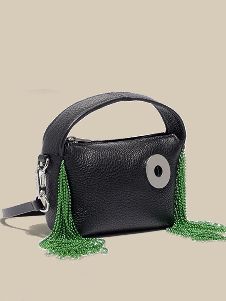 Tassel Bag for Women 2023 Fashion Trend Shoulder Bag Fashion Crossbody Bag Luxury Brand Metal Tassel Decorated Handbag