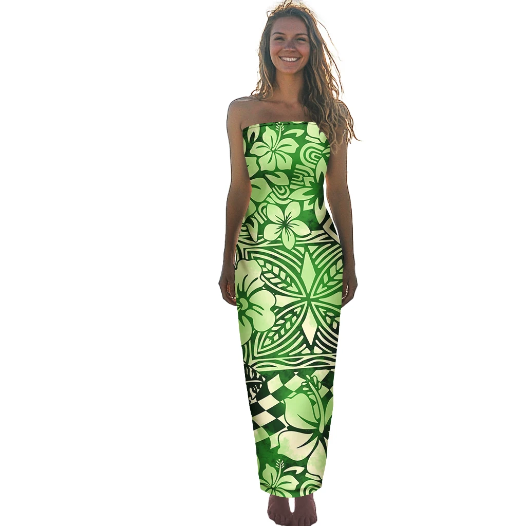 Klasyczny wzór hibiskusa, niestandardowy wzór, polinezyjskie, seksowne koszulki damskie, spódnice, eleganckie hawajskie sukienki tubowe, tribalne sukienki samońskie.