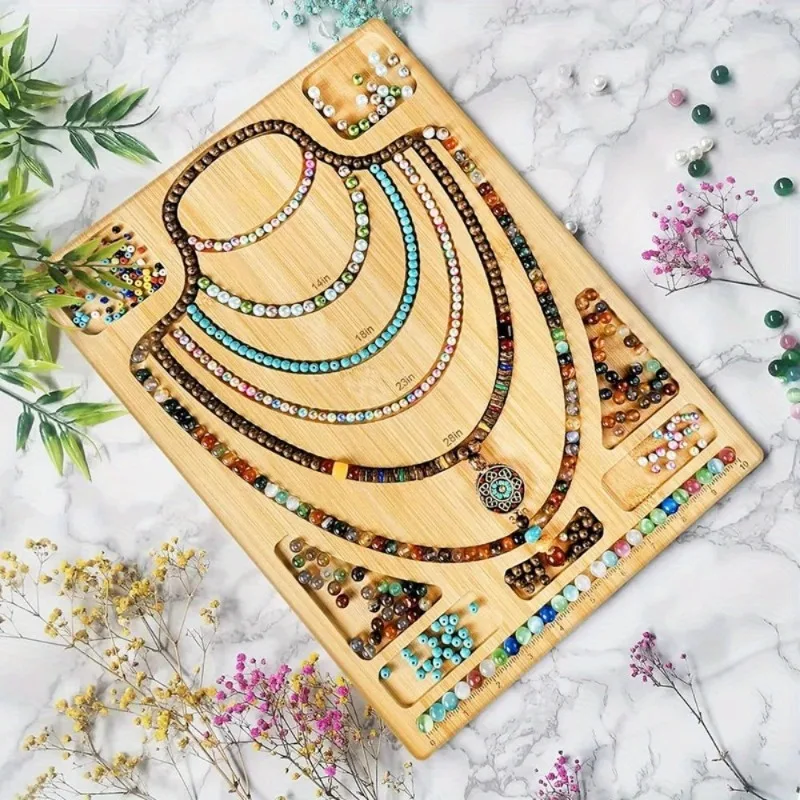 1PC Versatile Bead Board Tray Set for DIY Jewelry Making Flocked Surface Eco-Friendly for Bracelet and Necklace Craft