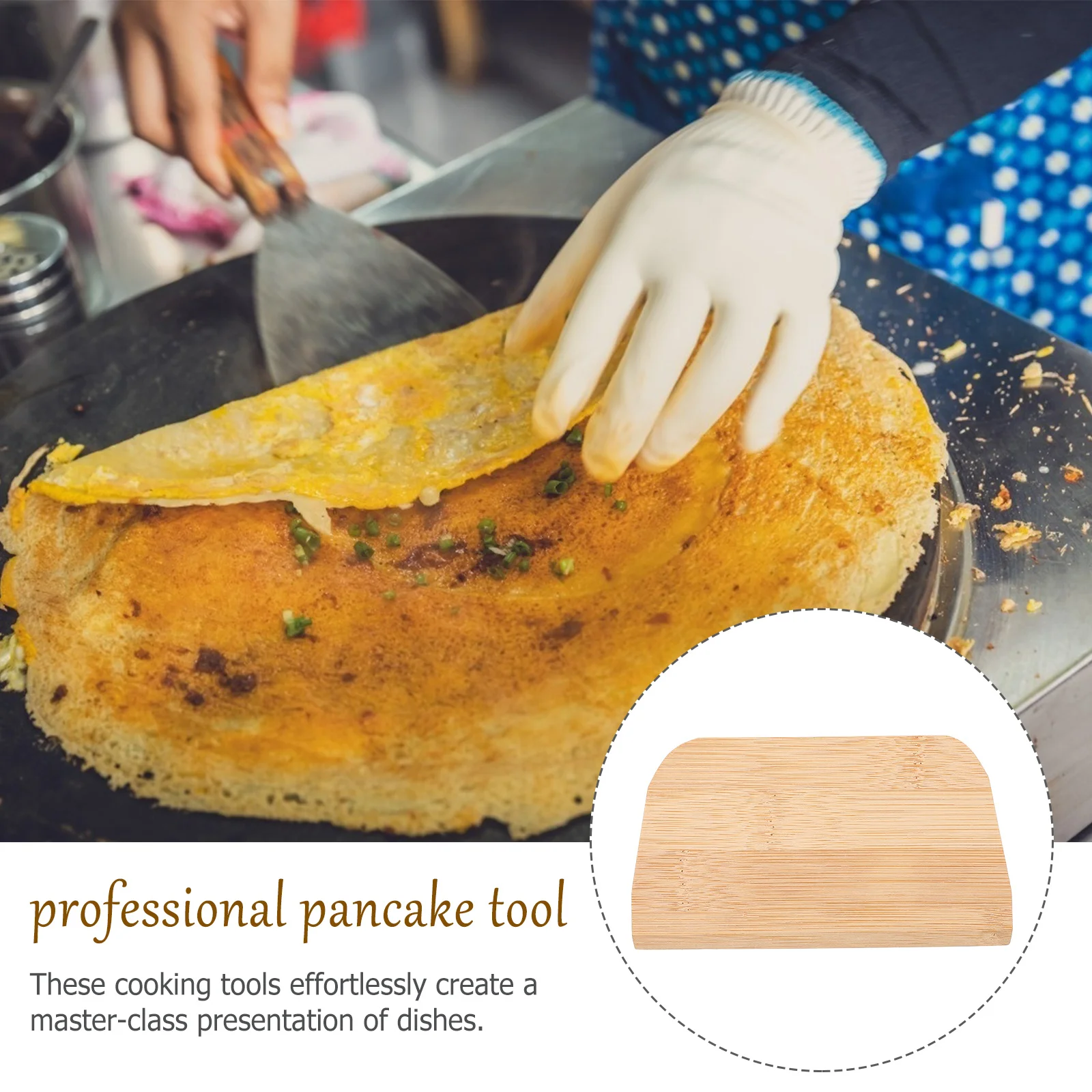 

4Pcs Bamboo Crepe Spatula Household Pancake Scraper Lightweight Portable Cooking Tool for Outdoor Picnic Restaurant Use