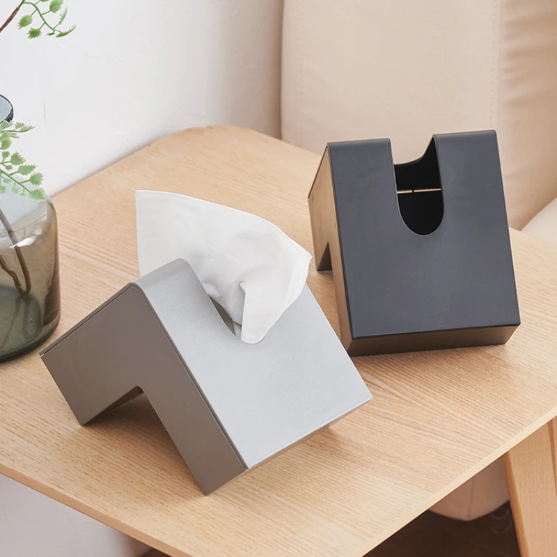 Japanese creative ins air-pumped paper box net red high appearance level L-shaped tissue box living room simple Kleenex box