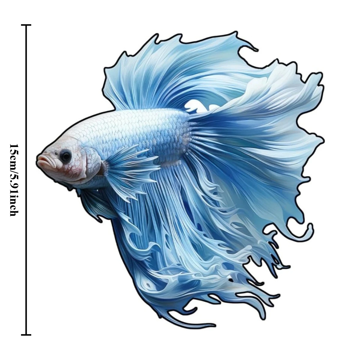 Light Blue Betta Fish Vinyl Sticker Elegant Decal for Car Window Motorcycle Fish Tank Decor