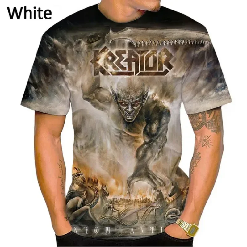 New Classic Metal Rock Band Kreator 3D Print T-shirt Summer Men Clothing Casual Oversized T Shirt Harajuku Street Unisex Tops