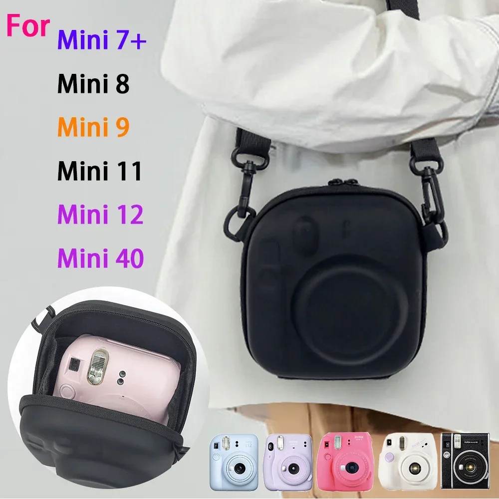 

For Fujifilm Instax Mini 7+ 8/9/11/12/90 EVA Universal Hard Case Storage Bag Film Camera Bag with Shoulder Strap