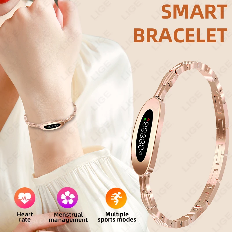 

LIGE монитор сердечного ритма умный браслет для пар мужчин женщин здоровье активность спорт фитнес-трекер IP68 водонепроницаемые умные часы