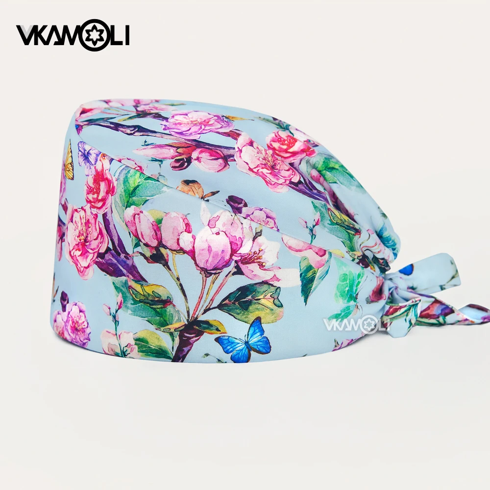 new scrub hat Fashion printing caps nursing cap women hat surgical cap doctor scrub cap scrub caps dentist nurses accessories