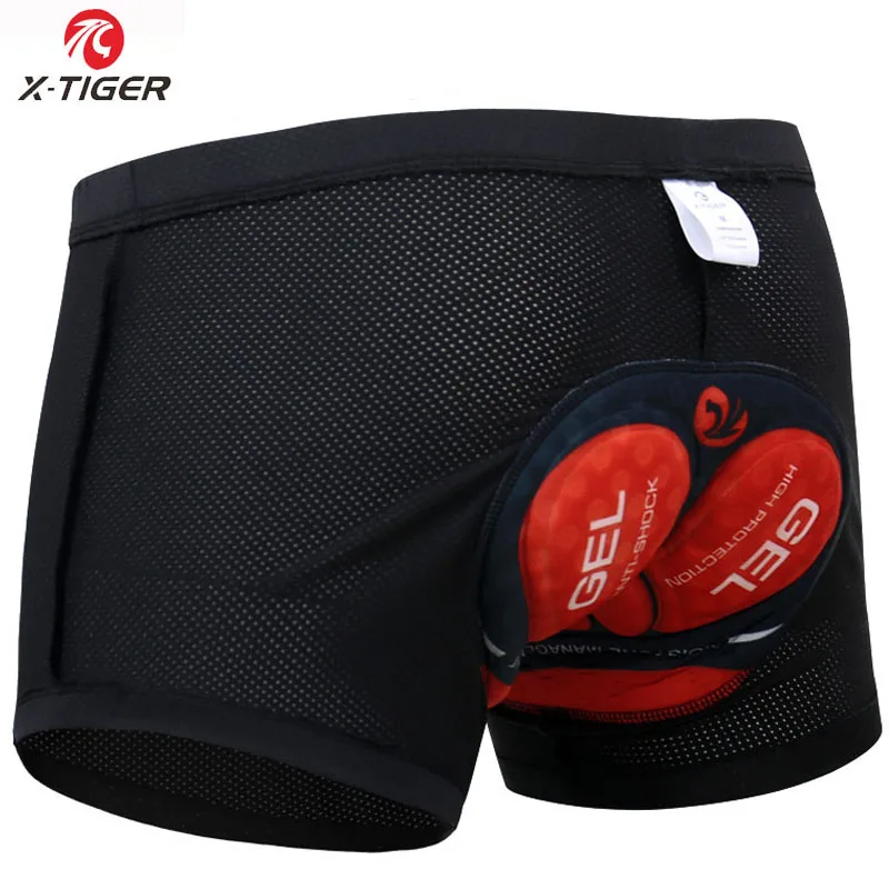 X-Tiger Cycling Shorts Breathable Mesh Shockproof Cycling Underwear 5D Pro Thickened Gel Pad Cycling Shorts