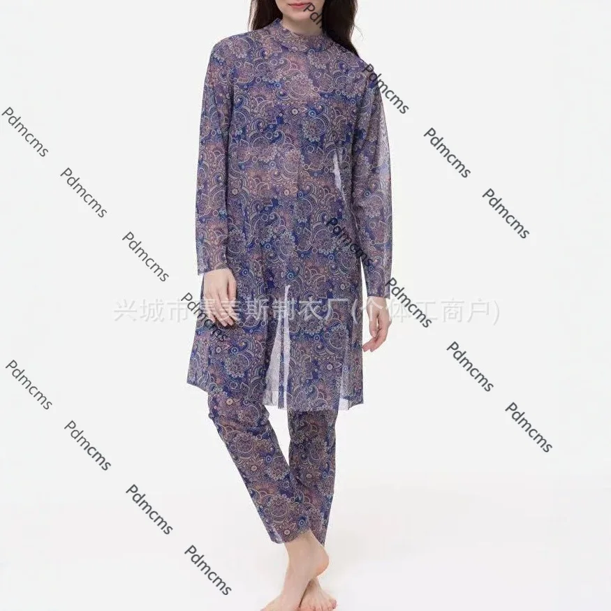

2025 new Купальник printed split swimsuit three-piece sunscreen long-sleeved trousers Russian swimsuit