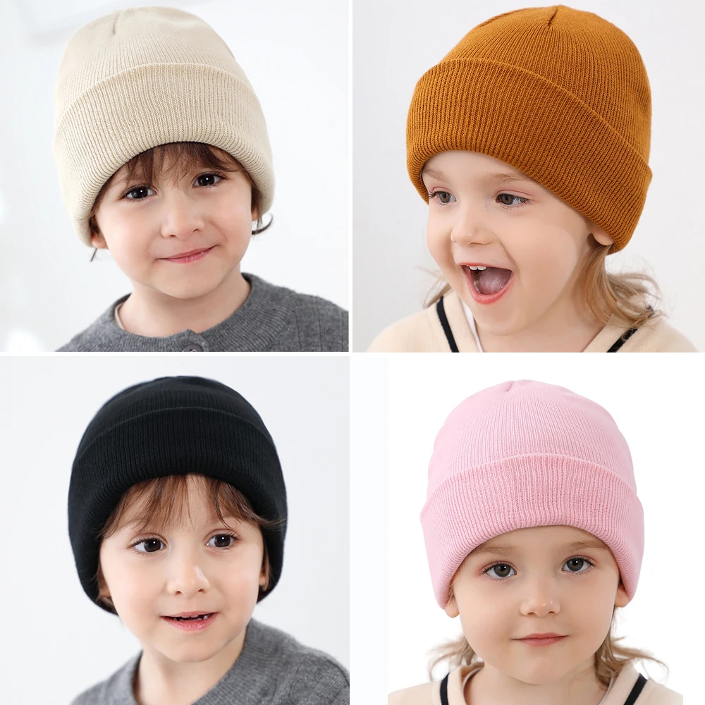 Fall Baby Winter Hat Gloves Set Knitted Children Beanie Hat for Girls Boys Kids Cap Infant Bonnet Toddler Accessories0-6Y