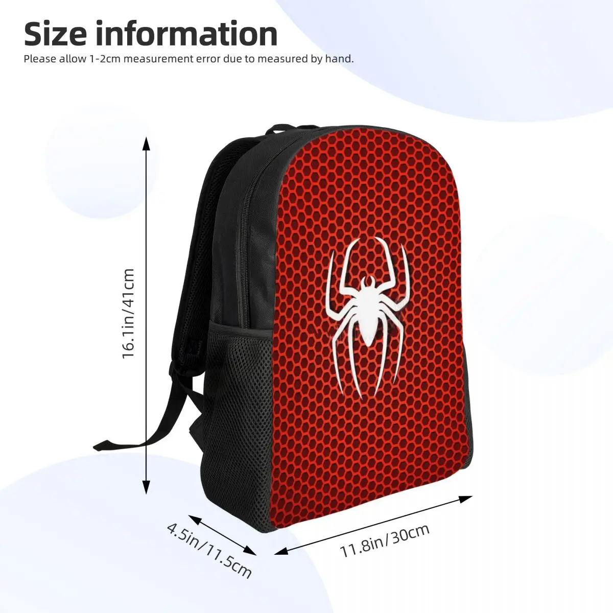 Custom Spider Cobweb Hexagon Backpacks Women Men Casual Bookbag for College School Spider Man Bags