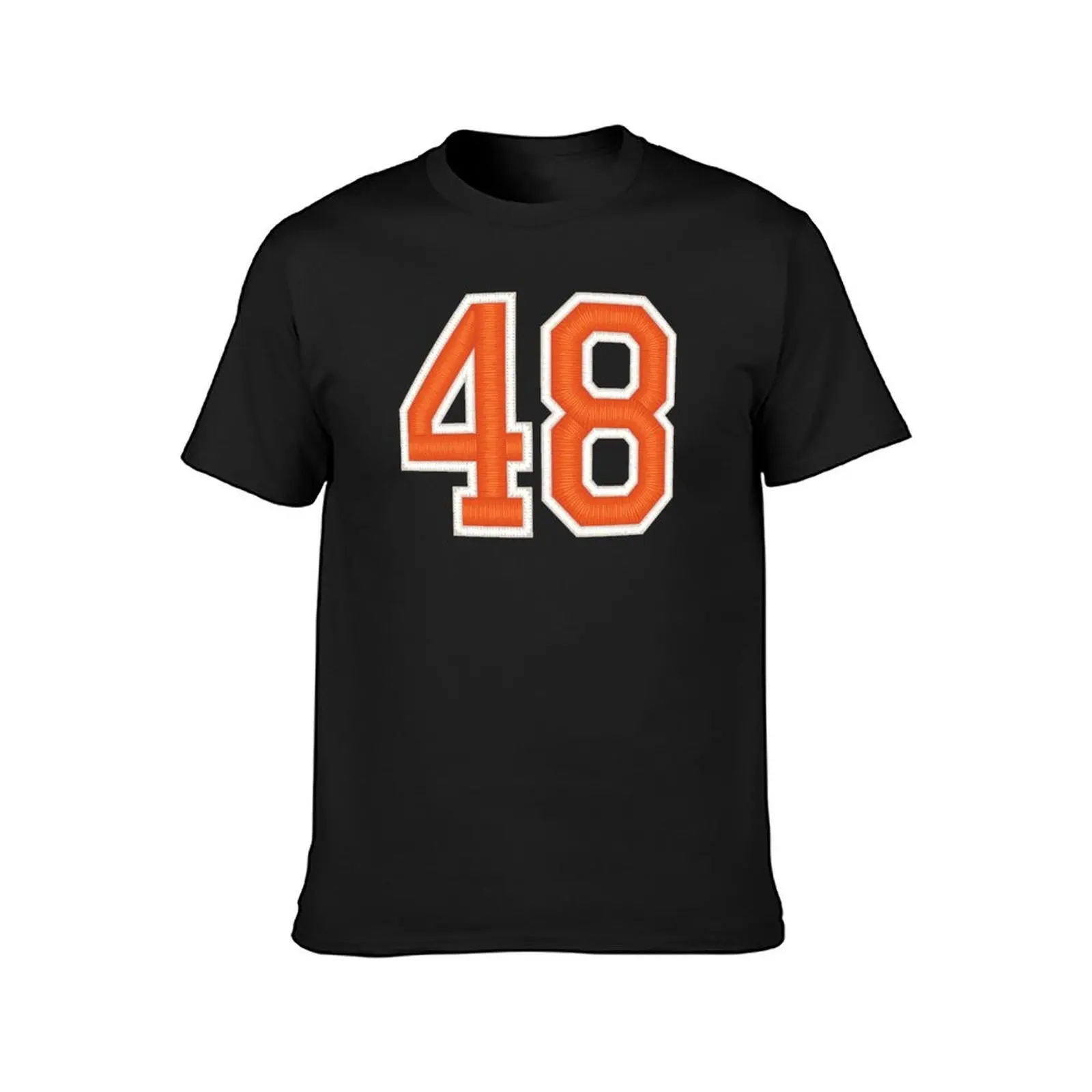 Sports Number 48 Jersey forty-eight Orange T-shirt Short sleeve tee heavyweights sweat shirts, men