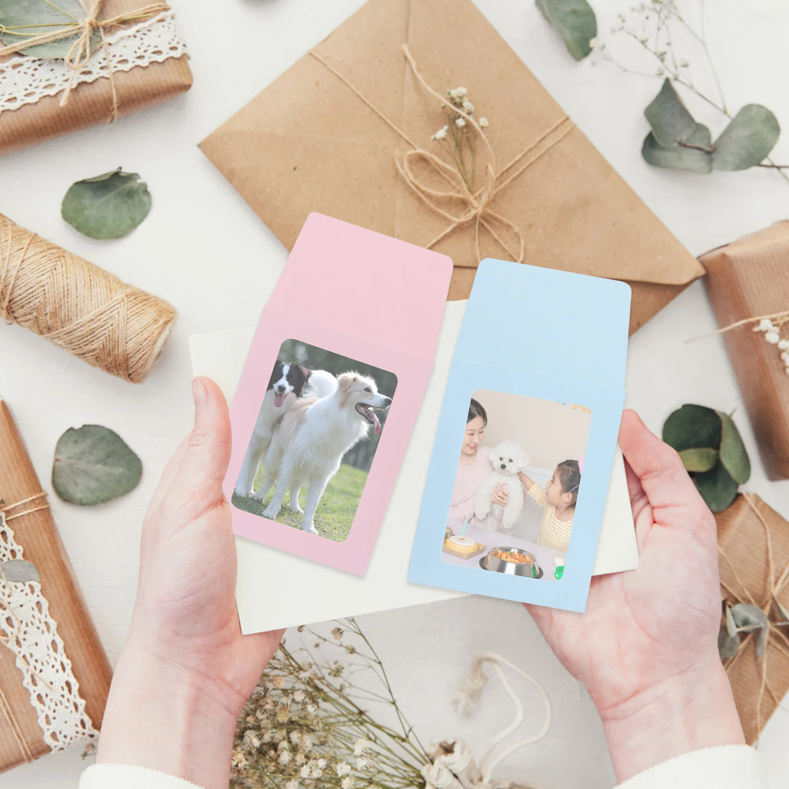 

30 pcs Transparent Window Envelopes Sturdy Vibrant Colors Decorative Frames Cardboard Easels Greeting Photo