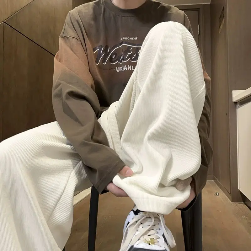 Vintage Casual Pants Men's Autumn and Winter High Street Straight Loose Sweatpants Versatile Trousers