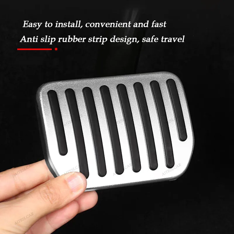 For Tesla Performance Pedal Pads Cover Foot Aluminum Non-Slip Pedals For Model Y L 2026 Model Y Juniper 2025 Model 3/Y 2017-2026
