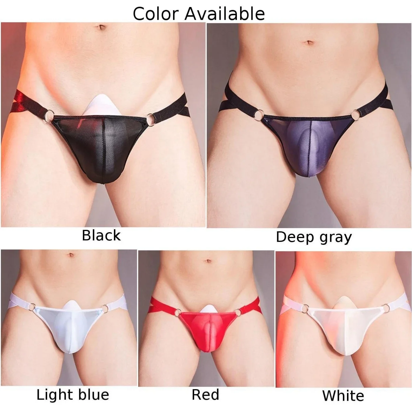 Sexy Men Briefs Oil Shiny Panties Low-Rise Thongs G-String Bikini Transparent Underwear Sissy Elastic Lingerie Sensual Clubwear