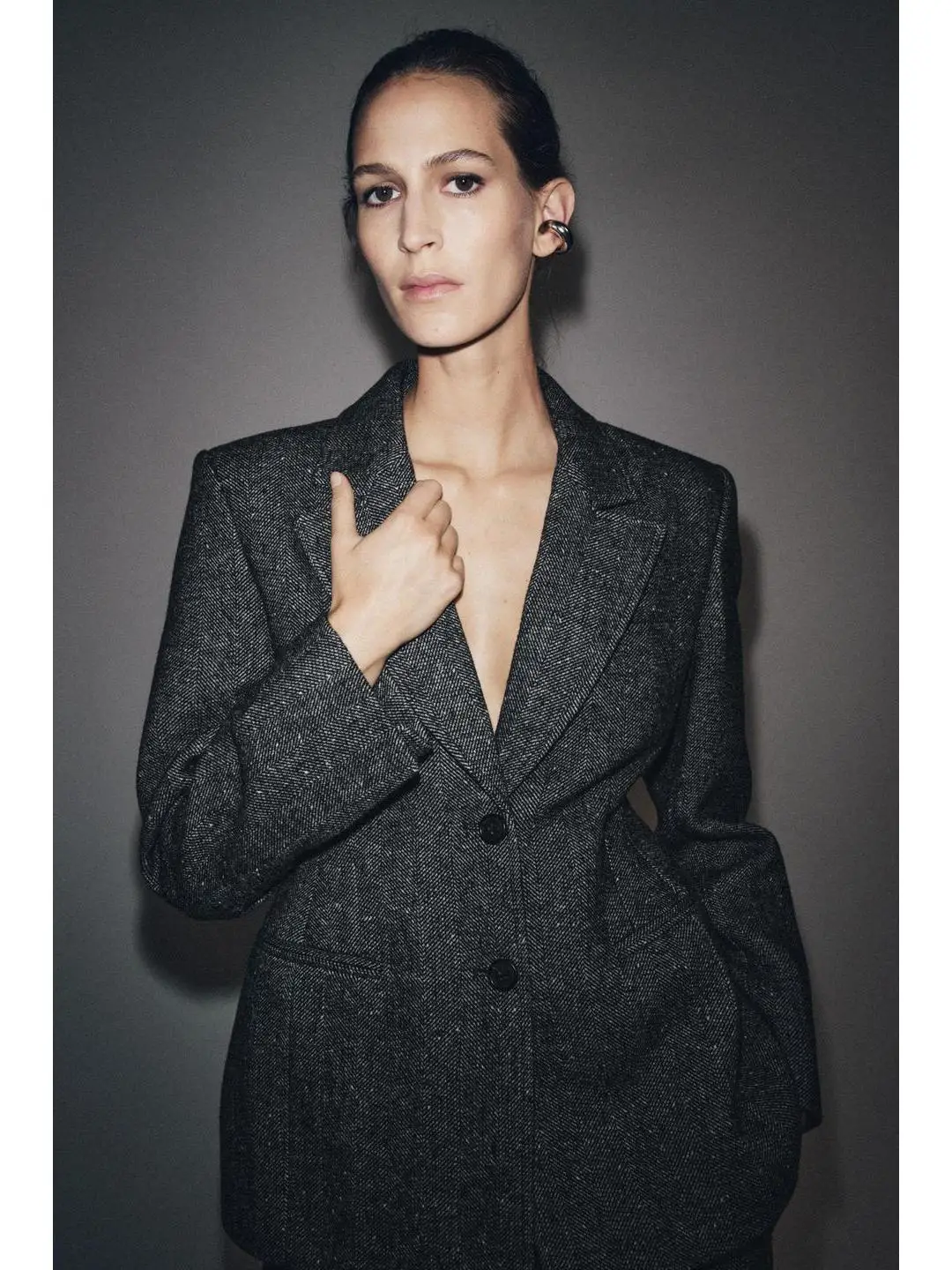 

Женский деловой костюм Ele Commute: утепленный пиджак и юбка с длинным рукавом, однотонный, осенне-зимняя новинка