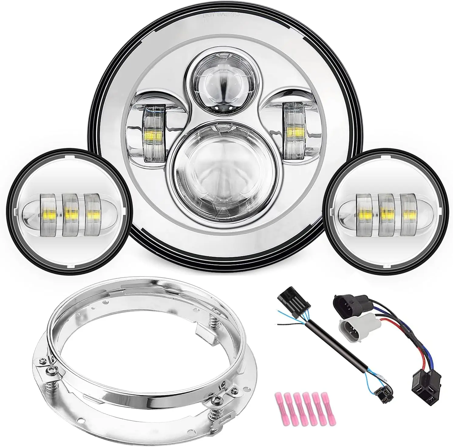 

Compatible with H_arley Motorcycle 7 Inch Head light Fog Lights Combo, Compatible with Road King Road/Street/Electra Glide