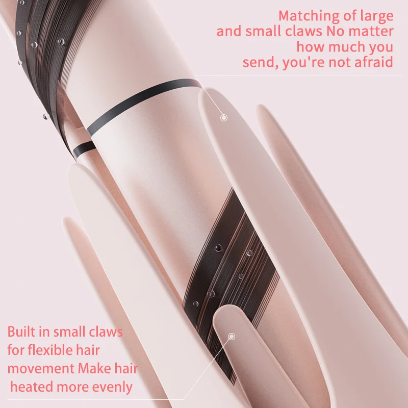 Multifunctional 4 in 1 Interchangeable Auto Hair Curling Iron LED Screen Straightening Comb Ceramic Coated Hair Curler