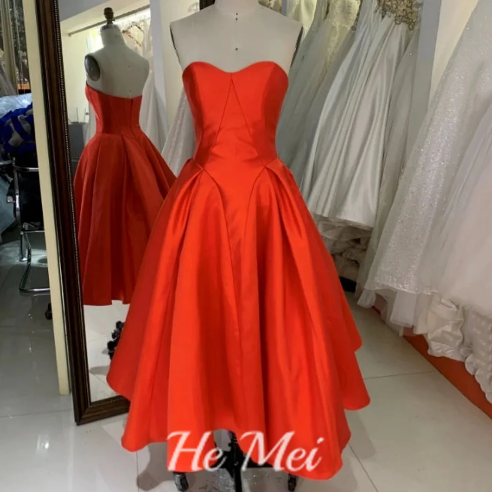 

Elegant Prom Dress For Women Sweetheart Neck Simple Evening Gowns A Line Knee Length Party Dresses فساتين السهرة
