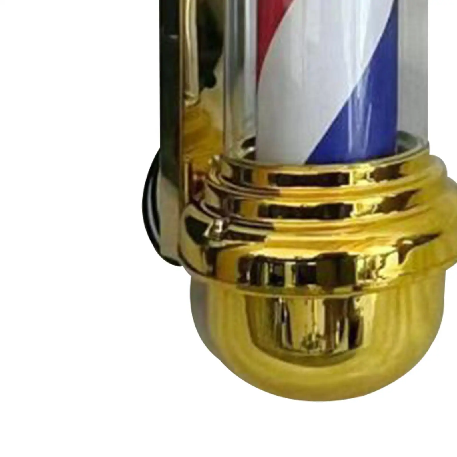 Sturdy Gold Barber Pole Light LED Rotating Waterproof Acrylic Wall Hanging Salon Open Sign Lamp Retro Style for Barbershop Decor