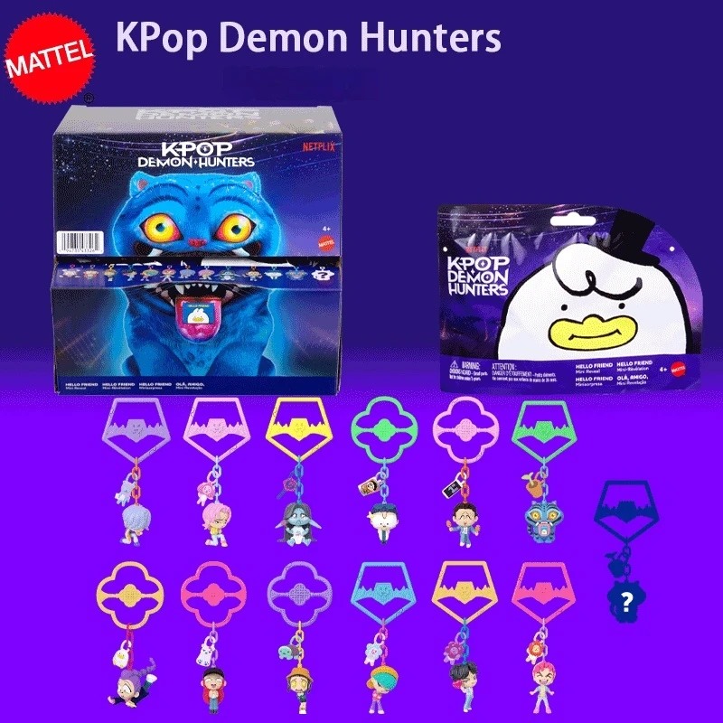 Mattel Kpop Demon Hunters Blind Bag Keychain Mini Figure Hanging Ornament Collectible Peripheral Surprise Toy Gift For Fans