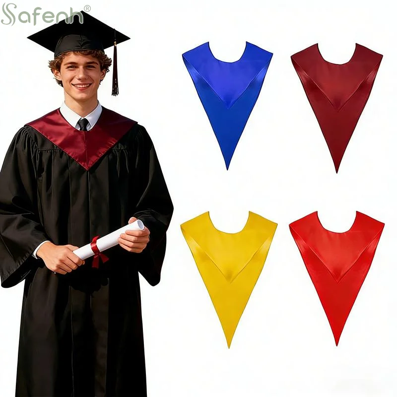 

V Shape V Stole Plain Design Reversible Choir Stole Solid Color Solid Color Stole Unisex Academic Celebration Accessories