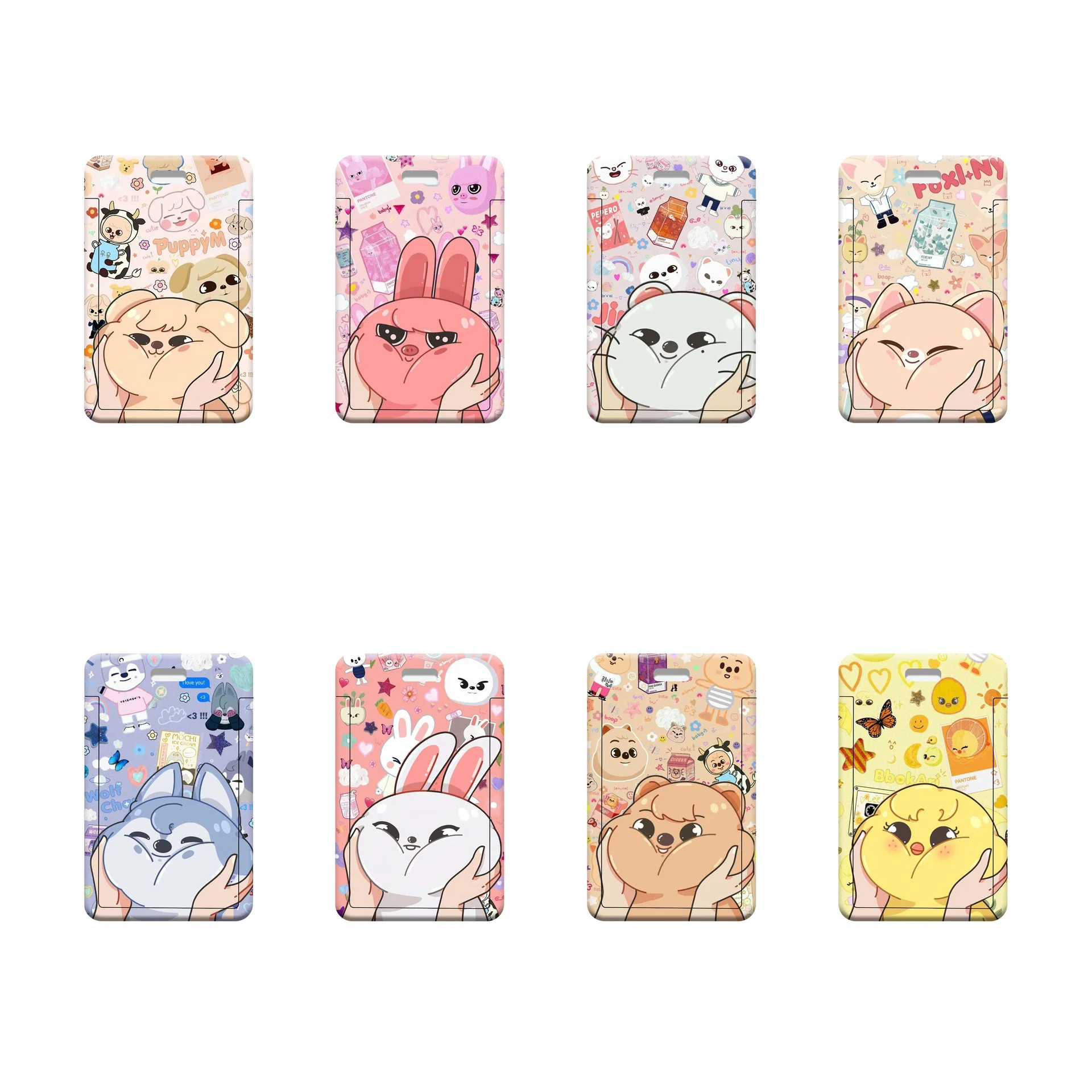 

SKZOO cartoon animal card holder Stray Kids peripheral meal card bus card small card storage protective cover fan gift