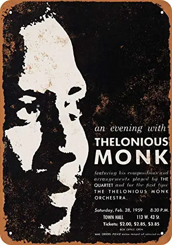 Wall-Color  Metal Sign - 1959 Thelonious Monk in New York City - Vintage Look