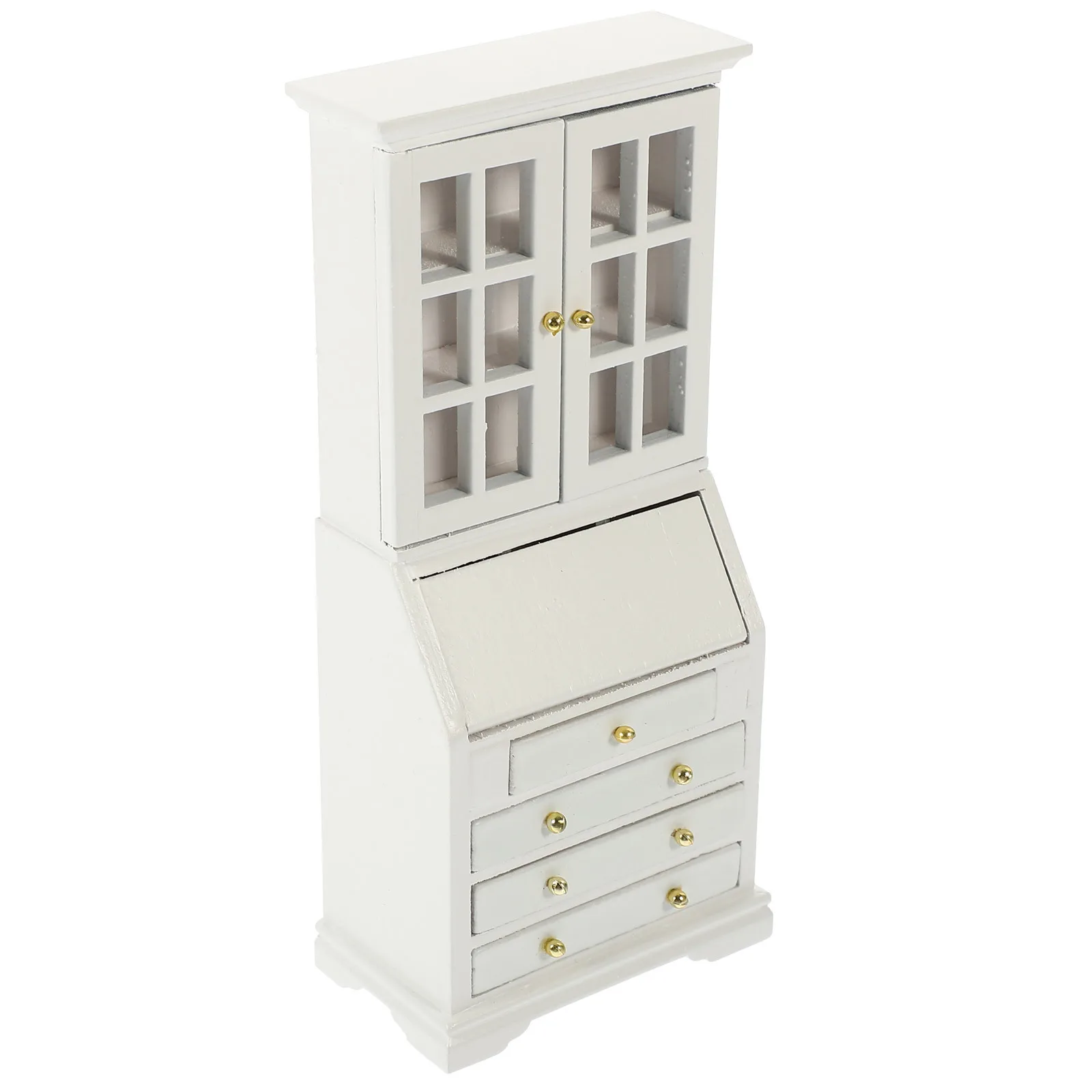 Armário em miniatura de madeira escala 1:12, decoração de armazenamento de móveis para casa pequena, artesanato, brincar de fingir para casa de bonecas, mini decoração de armário