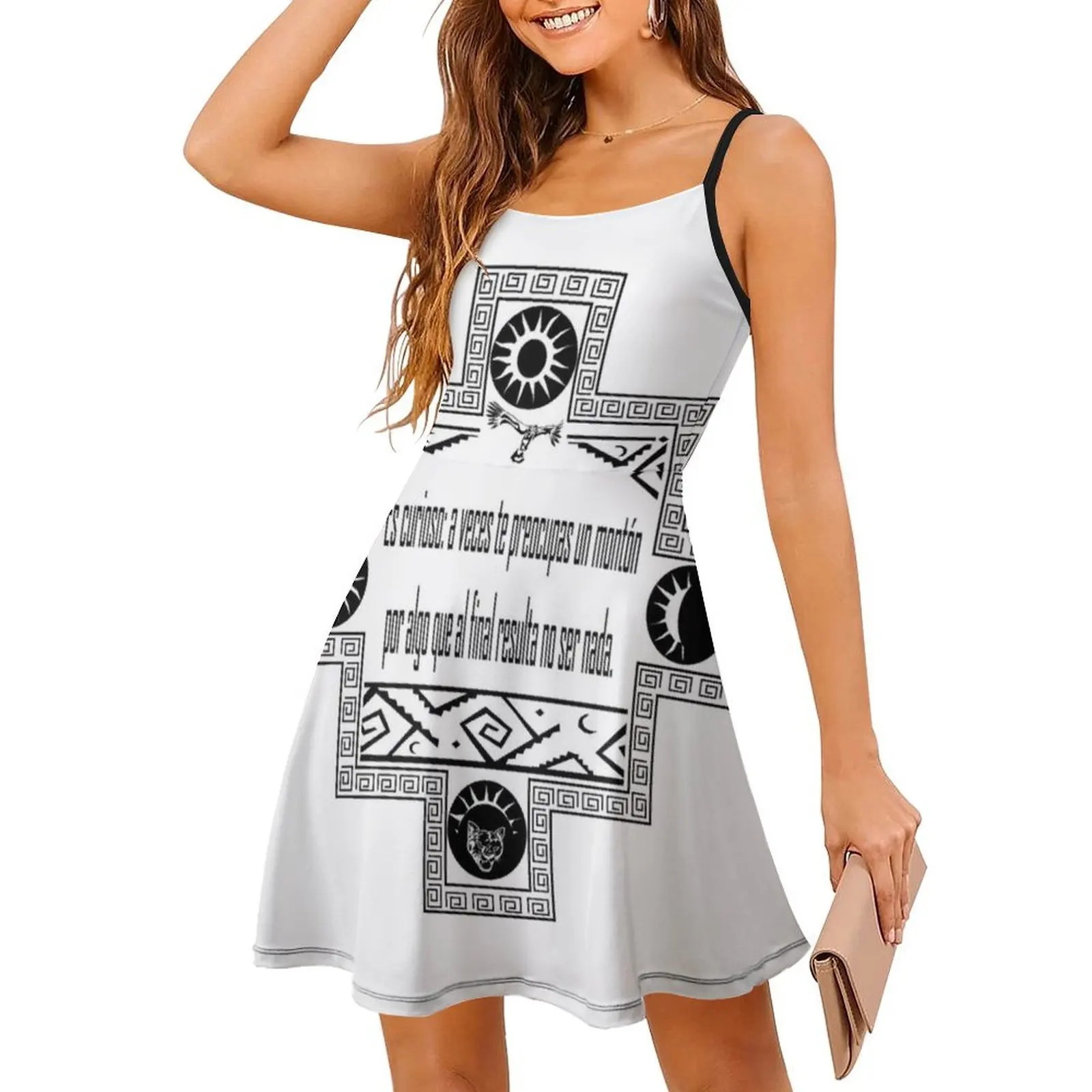 فستان Inca Culture Proverb للسيدات هيب هوب ملابس الشارع الشهير مطبوع عليه رسومات جرافيك ملابس الحفلات ملابس النادي Inca Culture Proverb Chakana Black Sun #3