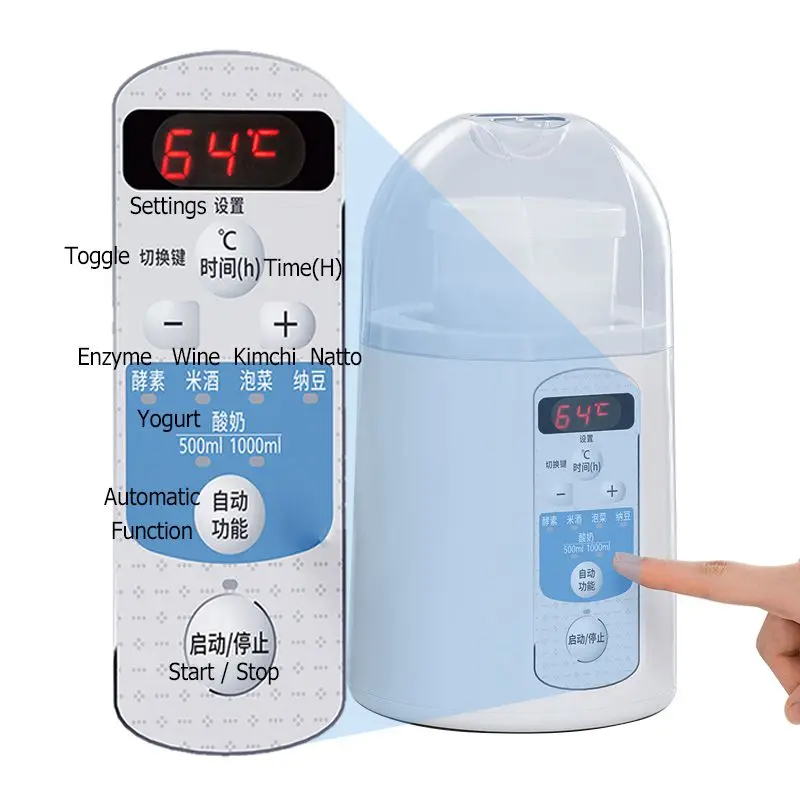 Smart Greek Yogurt Maker Timable Automatic Thermostatic Natto Enzyme Fermenter Temperature adjustable With Filter Cheese Maker