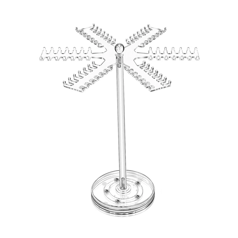 

A96Q-Rotating Acrylic Necklace Organizer,Clear Necklace Holder Stand,Jewelry Organizer Display Tree Hanger Rack With 84 Hooks