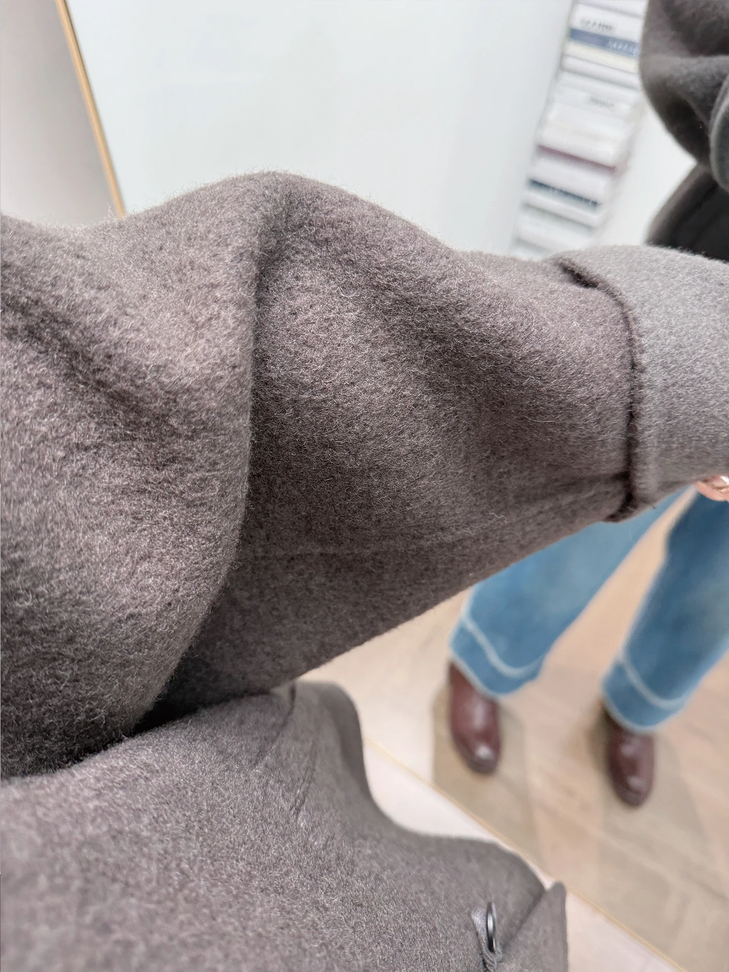 

ST Design Double-Sided Fce ort Coat Warmthful Big Fur Collar Anti-Ball Outerwear Sli Personali Faionable