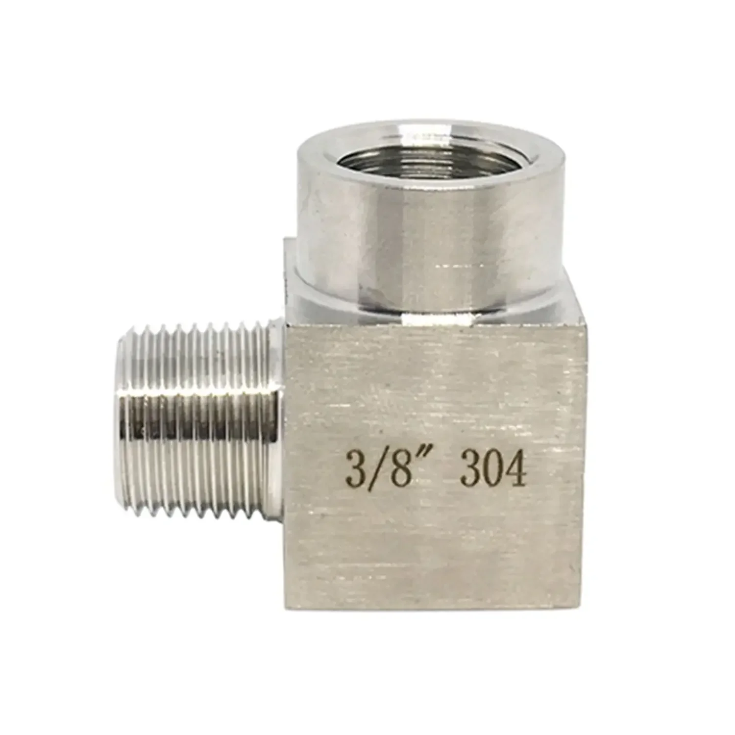 고압 BSP NPT 암 수 엘보 각도 커플러 304 스테인레스 파이프 피팅, 1/8 "1/4" 3/8 "1/2" 3/4 "1", 90 도