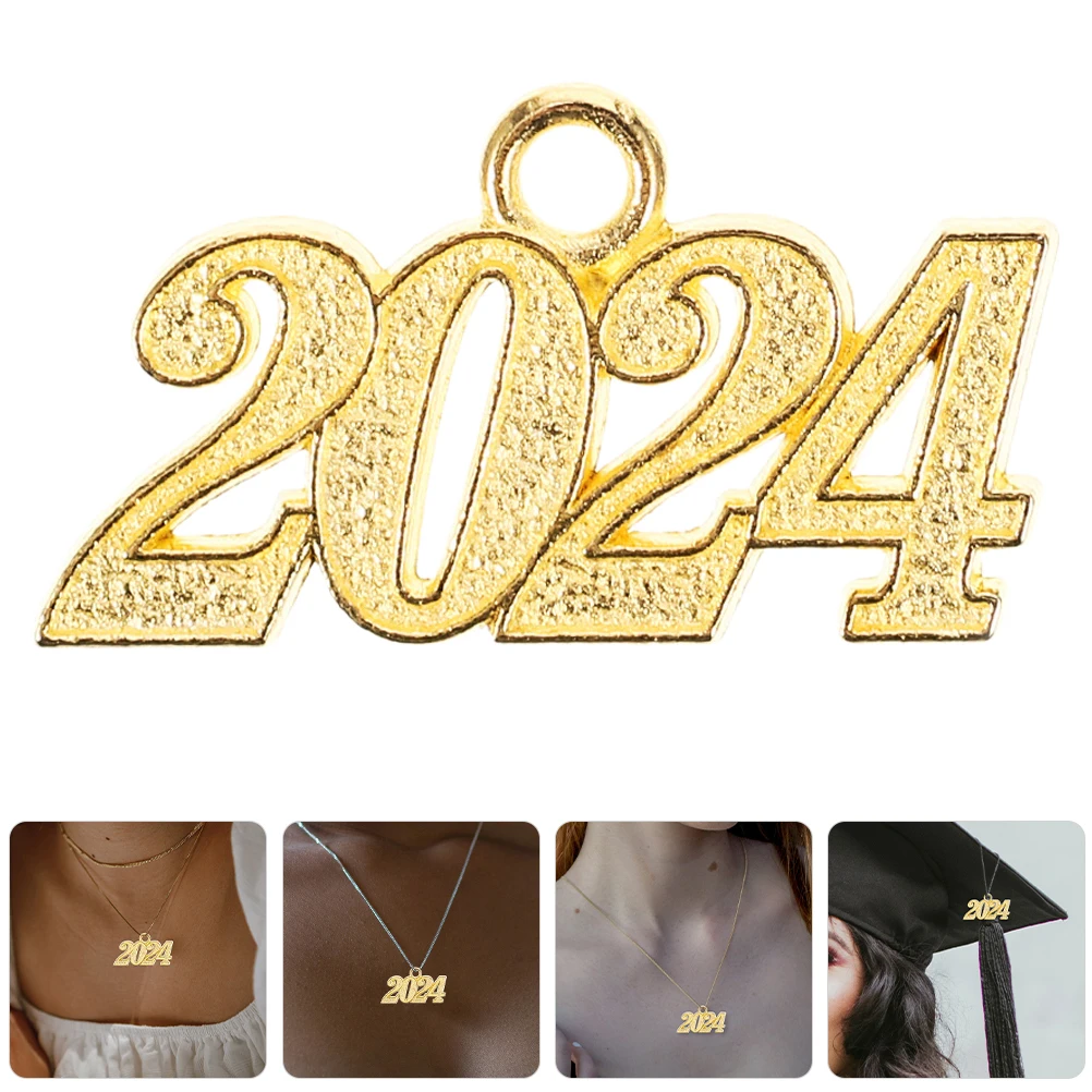 25pcs 2024 Charms Pendant Necklace Alloy Jewelry Accessories for DIY Crafts New Year Gifts Bracelet Decorations