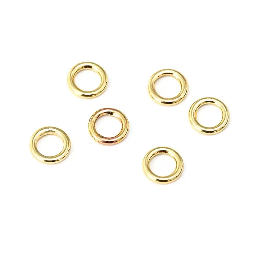 4~14.5MM 18K Gold Color Brass Round Wire Round Closed Rings High Quality Diy Necklace Earrings Jewelry Making Accessories